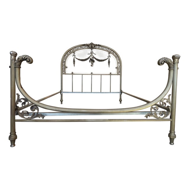 19th Century Double Bedroom French Belle Époque Bronze Iron Brass and Glass For Sale