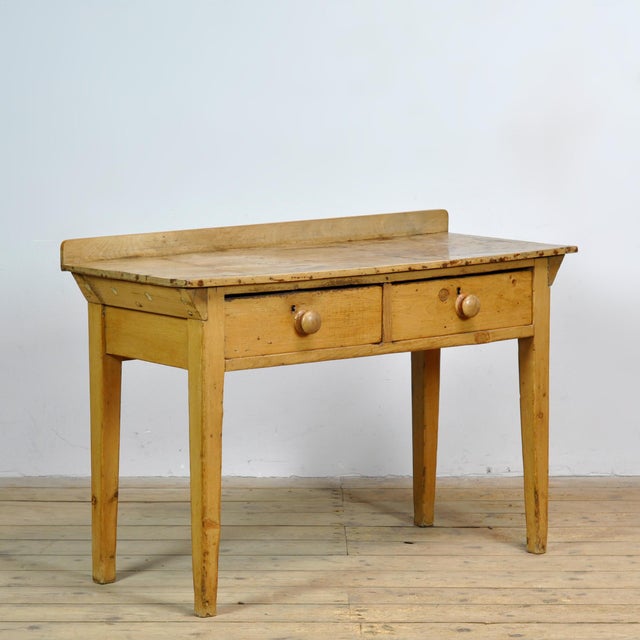 Rustic Vintage Console Table in Pine, 1930 For Sale - Image 3 of 12