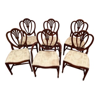 Dining Chairs Drexel Hepplewhite Heart Back Shield Back Vintage For Sale