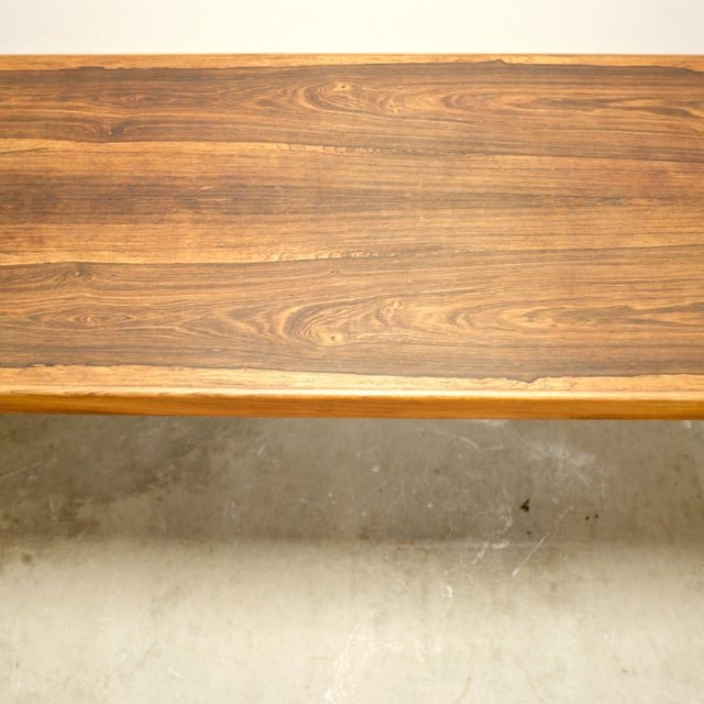 1950s Danish Rosewood 6 Foot Coffee Table For Sale In Boston - Image 6 of 8