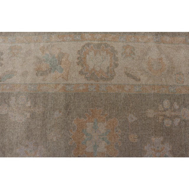 Large Turkish Oushak in Moss Green by Keivan Woven Arts 10'10 X 15'5 For Sale - Image 11 of 17