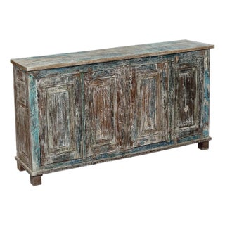 Sideboard/Buffet Made From Antique Indian Teakwood Architectural Elements For Sale