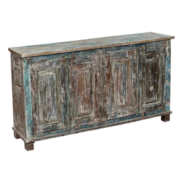 Sideboard/Buffet Made From Antique Indian Teakwood Architectural Elements For Sale