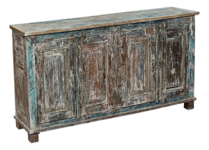 Sideboard/Buffet Made From Antique Indian Teakwood Architectural Elements