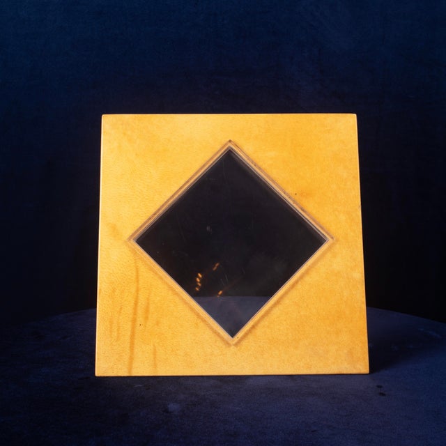 Vintage Natural Parchment and Acrylic Glass Photo Frame by Giorgio Tura for Tura Milano, 1980 For Sale - Image 10 of 17