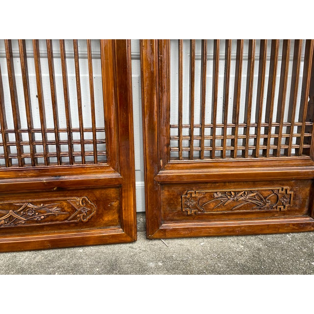 Mid 19th Century Chinese Antique Carved Panel Wall Hanging Set of 5 For Sale - Image 10 of 10