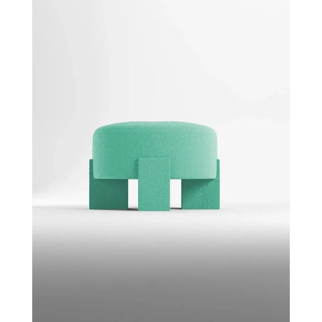 Not Yet Made - Made To Order Cassete Puff in Boucle Teal by Alter Ego for Collector For Sale - Image 5 of 5