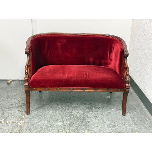 Laurel Crown Empire Swan Settee For Sale - Image 12 of 12
