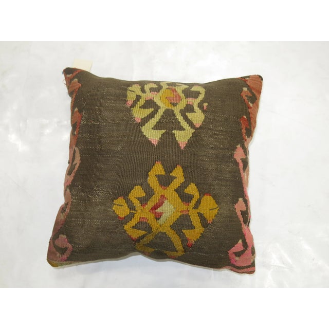 Tribal Geometric Kilim Pillow For Sale - Image 3 of 3