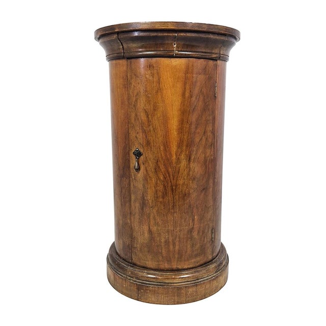 Wood Wooden Cylinder Bedside Table, 1950s For Sale - Image 7 of 7