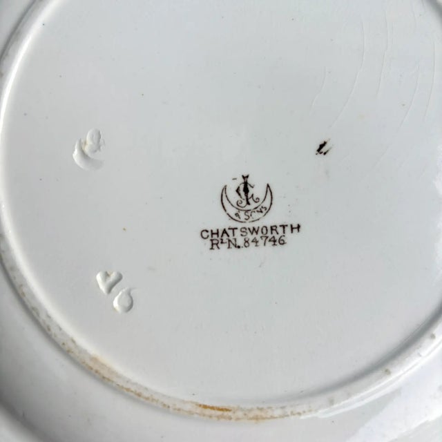 Staffordshire Staffordshire Brown Transferware Plate by Gj and Sons Chatsworth For Sale - Image 4 of 6