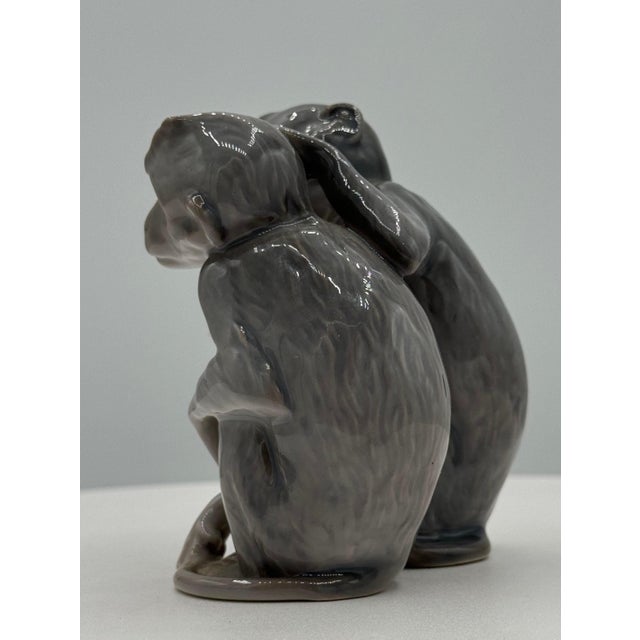 Black Bing & Grondahl porcelain Monkey Figurines For Sale - Image 8 of 10
