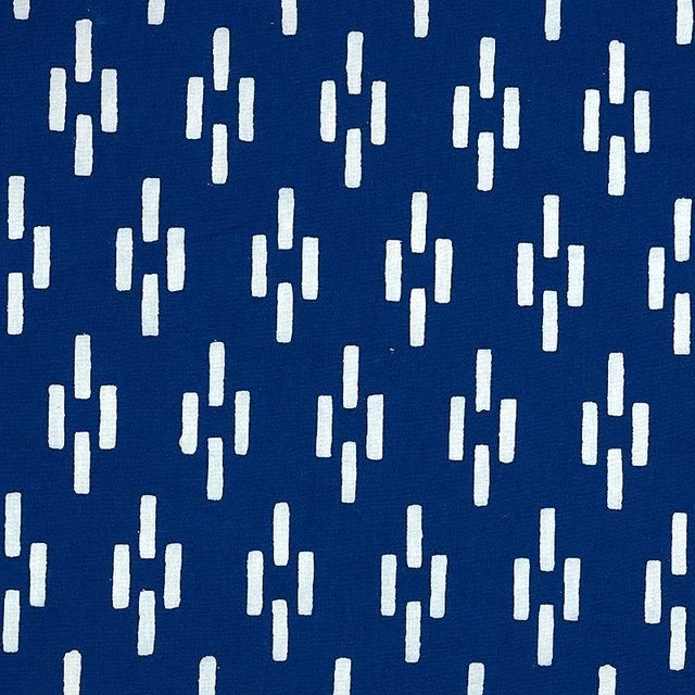 Contemporary Schumacher X Molly Mahon Dash Fabric in Indigo For Sale - Image 3 of 3