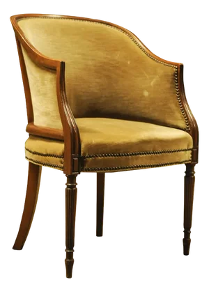 French Walnut Framed Velvet Tub Chair with Studded Borders on Tapered Supports, 1890s