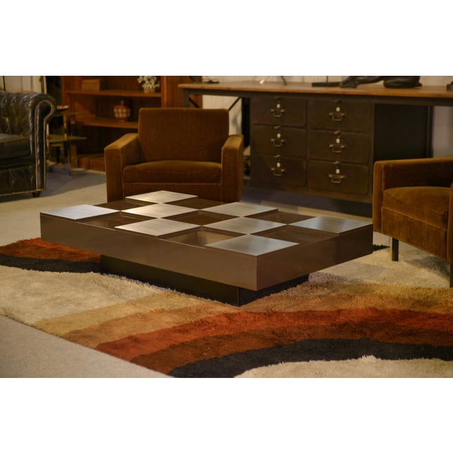 Checkerboard Coffee Table attributed to Roberto Monsani, 1970s For Sale - Image 9 of 11