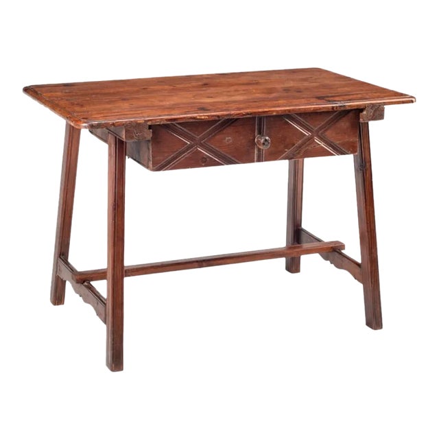 18th/19th Century Spanish Pine Trestle Table For Sale