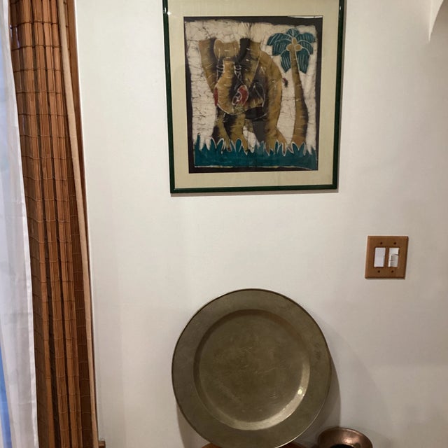 Antique Big & Heavy Chinese Etched Brass Tray Asian Motif For Sale - Image 9 of 12