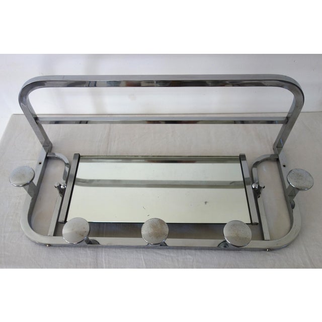 Chrome-Plated Metal Wall-Mounted Coat Rack, France, 1930s For Sale - Image 4 of 13