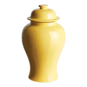 Koa Lidded Ginger Jar Small, Yellow