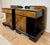 Art Deco 1950s Pair of Art Deco Nightstands with Columns, Ebonized Wood and Figured Veneer For Sale - Image 3 of 10