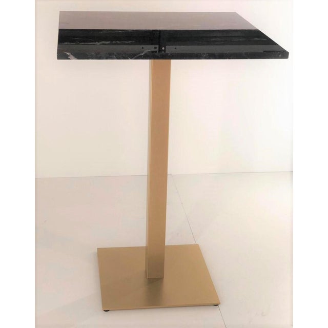 New Bistro High Table in Gilded Wrought Iron With Black Marble Top For Sale - Image 4 of 7