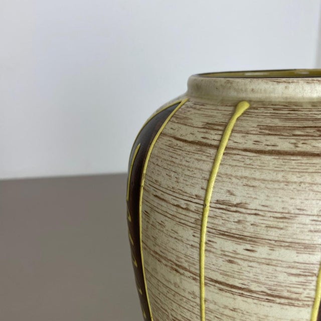 Ceramic Fat Lava Pottery Stripe & Dots Vase Jasba Ceramics, Germany, 1950s For Sale - Image 7 of 18