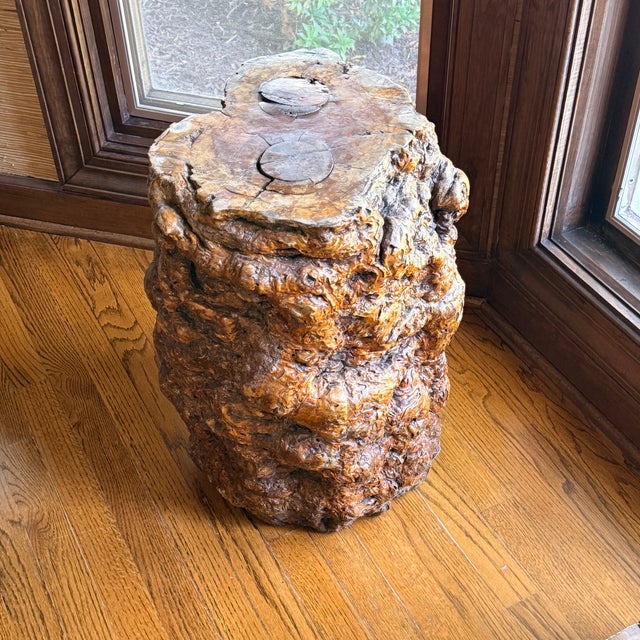 Mid Century Olive Wood Sculpture Seat For Sale - Image 4 of 8