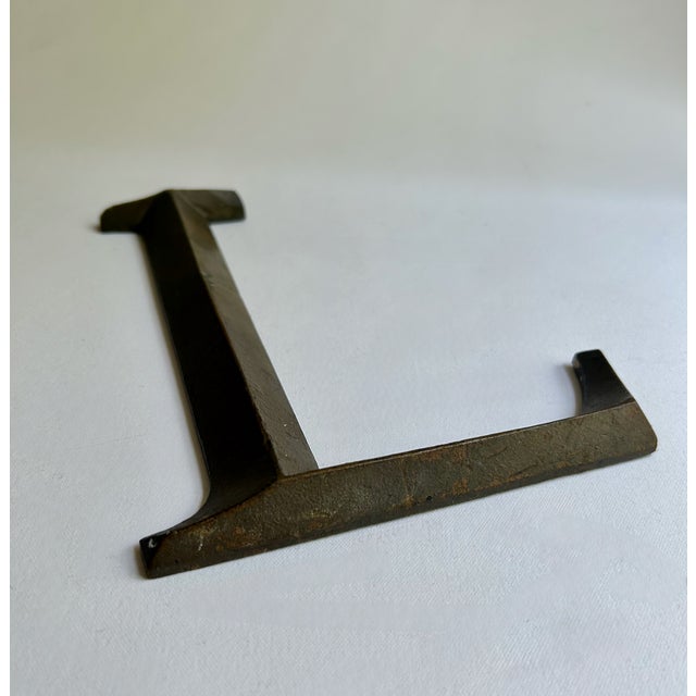 Early 20th Century Antique Bronze Letter "L" Hanging Wall Signage For Sale - Image 5 of 15