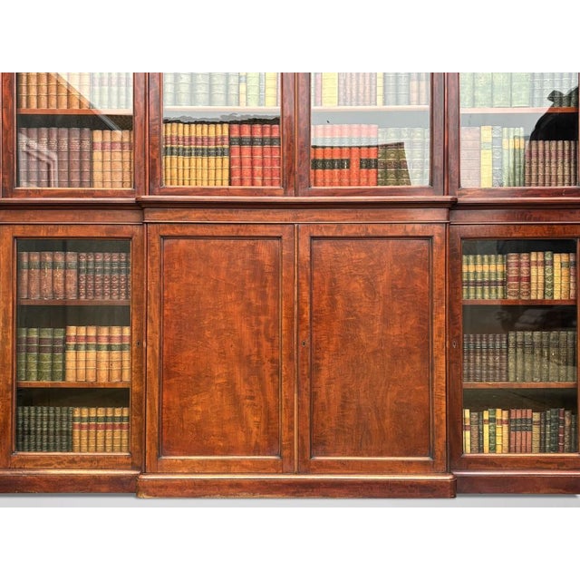 Mid 19th Century Large Mahogany Breakfront Library Bookcase, 1840s For Sale - Image 5 of 10