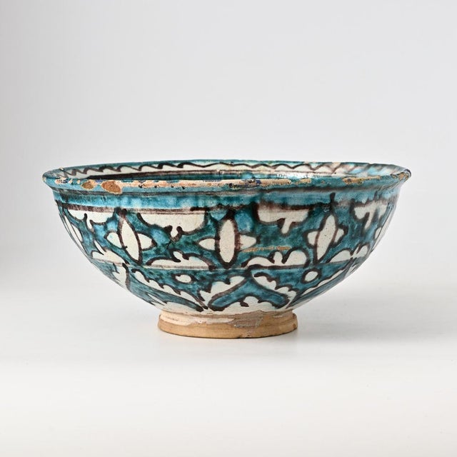 Large Vintage Uzbek Pottery Bowl, 1950s For Sale - Image 3 of 10
