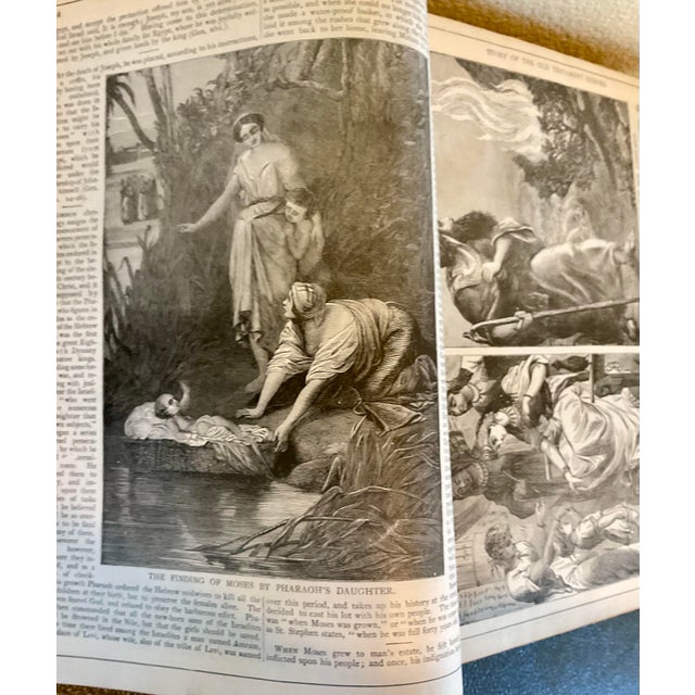 Brown Antique Late 19thth Century Pronouncing Parallel Holy Bible With Ornate Metal Clasps For Sale - Image 8 of 18