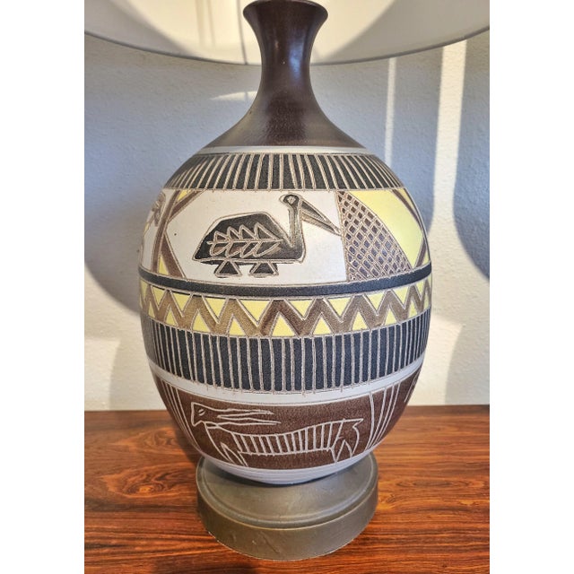 Pair of Table Lamps With African Style Animal Carvings For Sale In Austin - Image 6 of 8