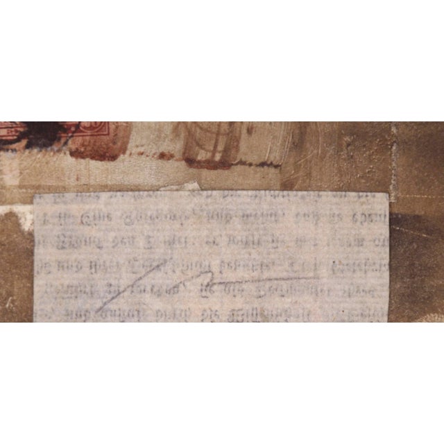 Beige "Hivatalo - Chine Colle" Contemporary Monoprint with Collage by Michael Pauker For Sale - Image 8 of 10