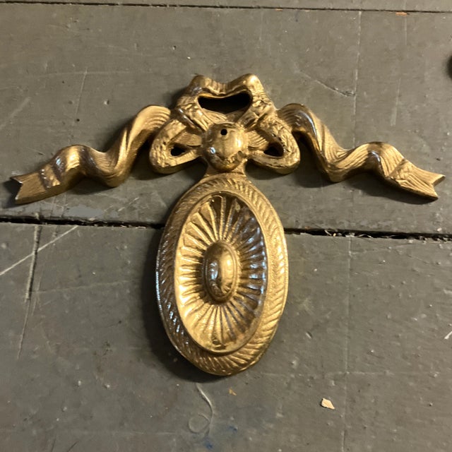 3 ornamental brass fittings center is 7 high by 4 wide other 2 are 6.5 wide by 4.25 high Check out my shop, .ROBINS EGG...