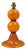 Mid-Century Modern Amber Murano Glass Table Lamp Base from Murano Glass Sommerso, 1970s For Sale
