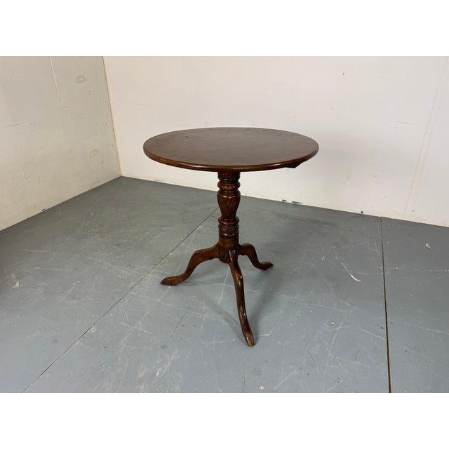 Wood Antique George III Mahogany Circular Tilt Top Centre Table For Sale - Image 7 of 9