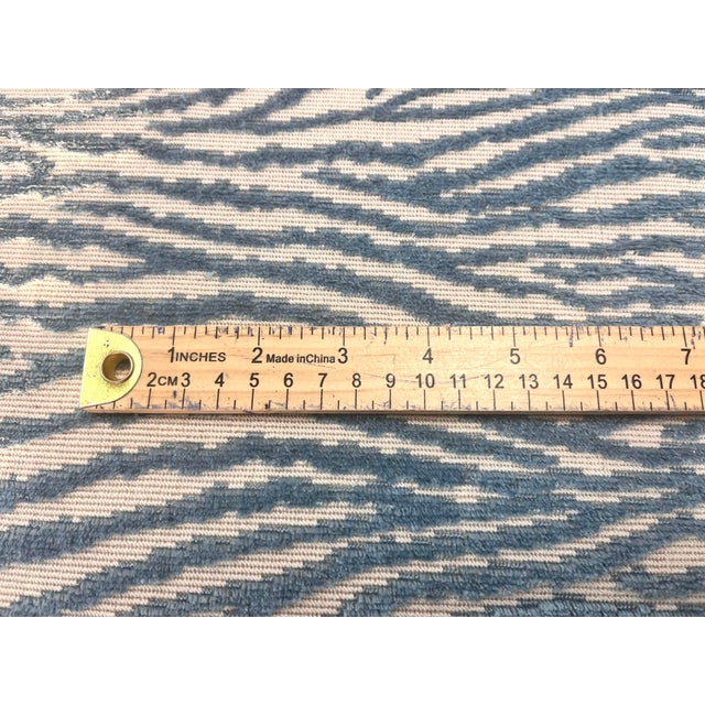 Abstract 1.9 Yard Cowtan & Tour Sargasso Blue Abstract Cut Velvet Upholstery Fabric For Sale - Image 3 of 4