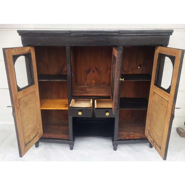 Wood Antique Black Sideboard, 1890s For Sale - Image 7 of 18