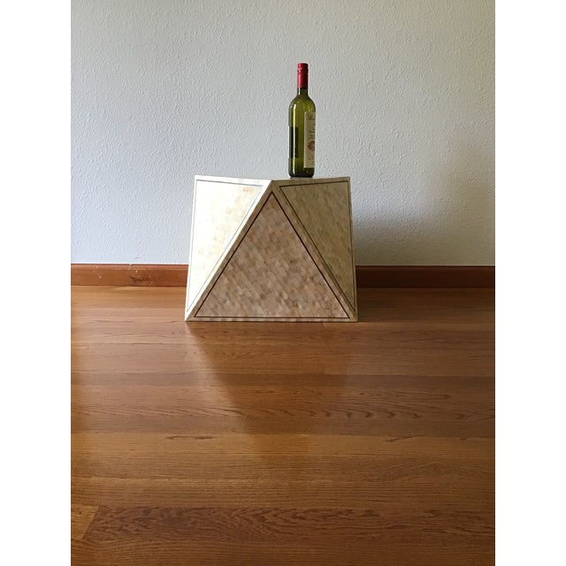 Wood 1970s Attributed to Maitland Smith Tessellated Stone End Table, Side Table, Accent Table For Sale - Image 7 of 10