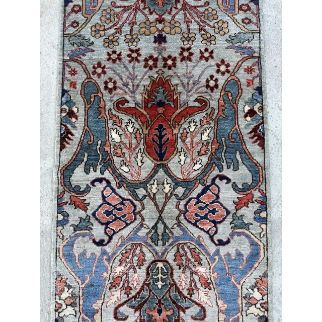 Persian Bidjar Design Hand Knotted Palmette Runner Rug, 02'10 X 10'03 For Sale - Image 6 of 10