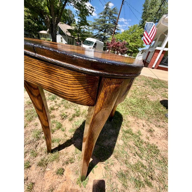 Brown 1920s Solid Oak Shou Sugi Ban Accent Table For Sale - Image 8 of 12