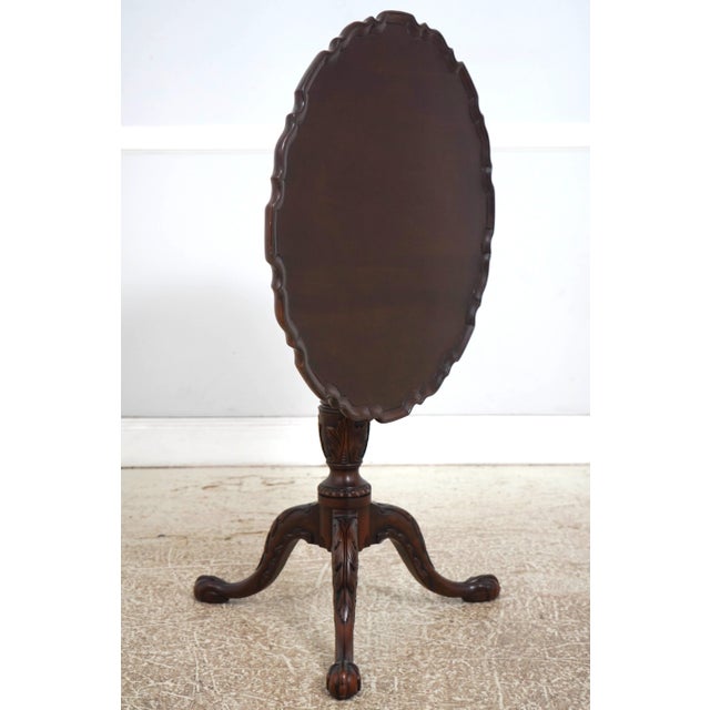 Age: c1980 Details: Birdcage Center Finish no. 29 Mahogany 18 C. Design Chippendale Style Ball -N- Claw Feet Fine Carved...