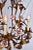 Italian Mid-Century Modern Tole Chandelier, Gold Gilt, Porcelain Roses For Sale - Image 4 of 6