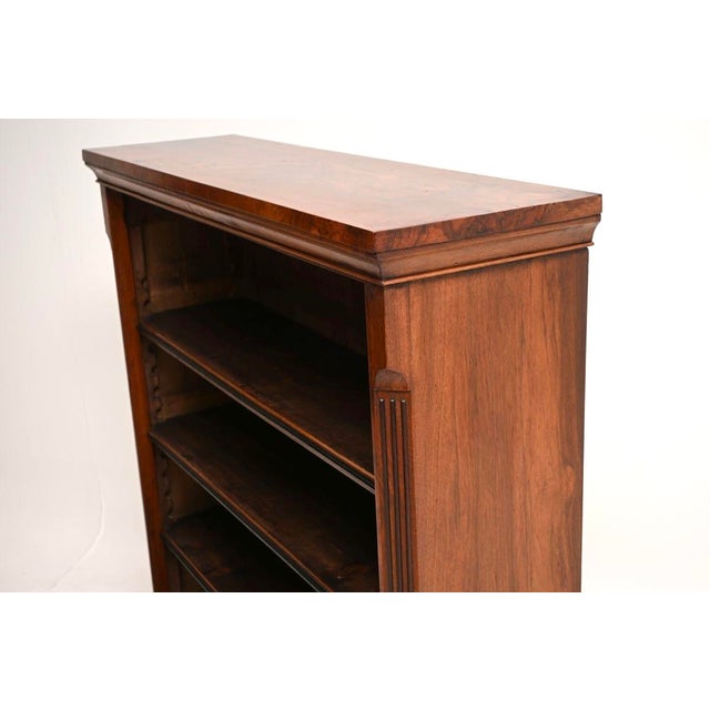 Antique Victorian Walnut Open Bookcase, 1870s For Sale - Image 9 of 11