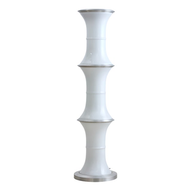 Vintage Bamboo Floor Lamp by Enrico Troconi for Viscosi, 1970s For Sale