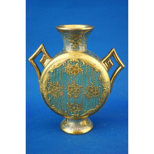 Perfume Bottle or Porcelain Vase with Gold Decorations by Radler & Pilz factory, Austria, Late 1800s For Sale - Image 6 of 18