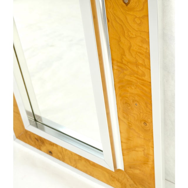 Rectangle Mid-Century Modern Burl Wood & Aluminum Mirror by Greg Copeland For Sale - Image 9 of 12