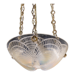 Early 20th Century René Lalique French Coquilles Chandelier Plafonnier
