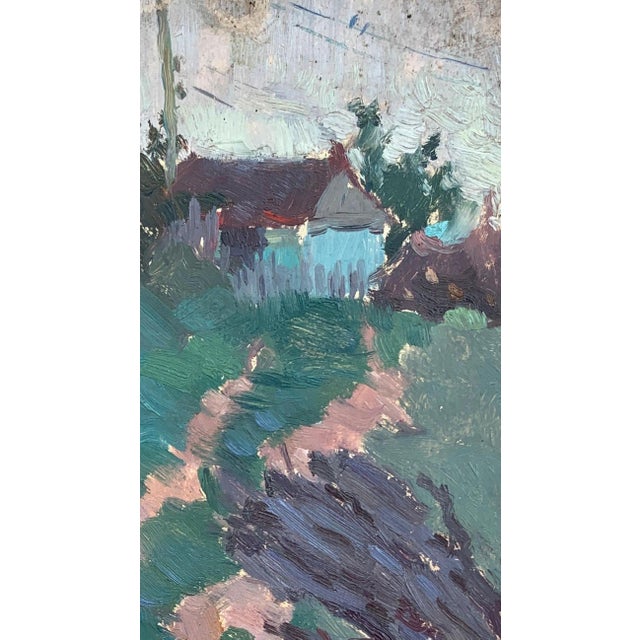 Realism Vintage Ukrainian Impressionist Oil Painting, Rural Landscape, 1960s 27-15 For Sale - Image 3 of 6