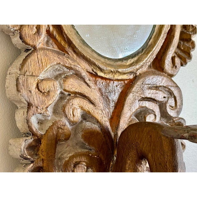 Gold 20th Century Florentine Style Mirror With Candle Bracket. For Sale - Image 8 of 18
